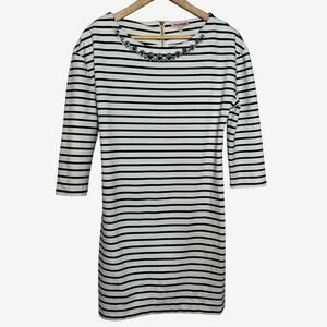 Juicy Couture Black & White Diamante Women's Bling Shirt Dress Size M Y2K